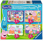 FINAL SALE Rav Peppa Pig,  Family Time - 12/16/20/24 Pc Puzzles (Damaged Box)