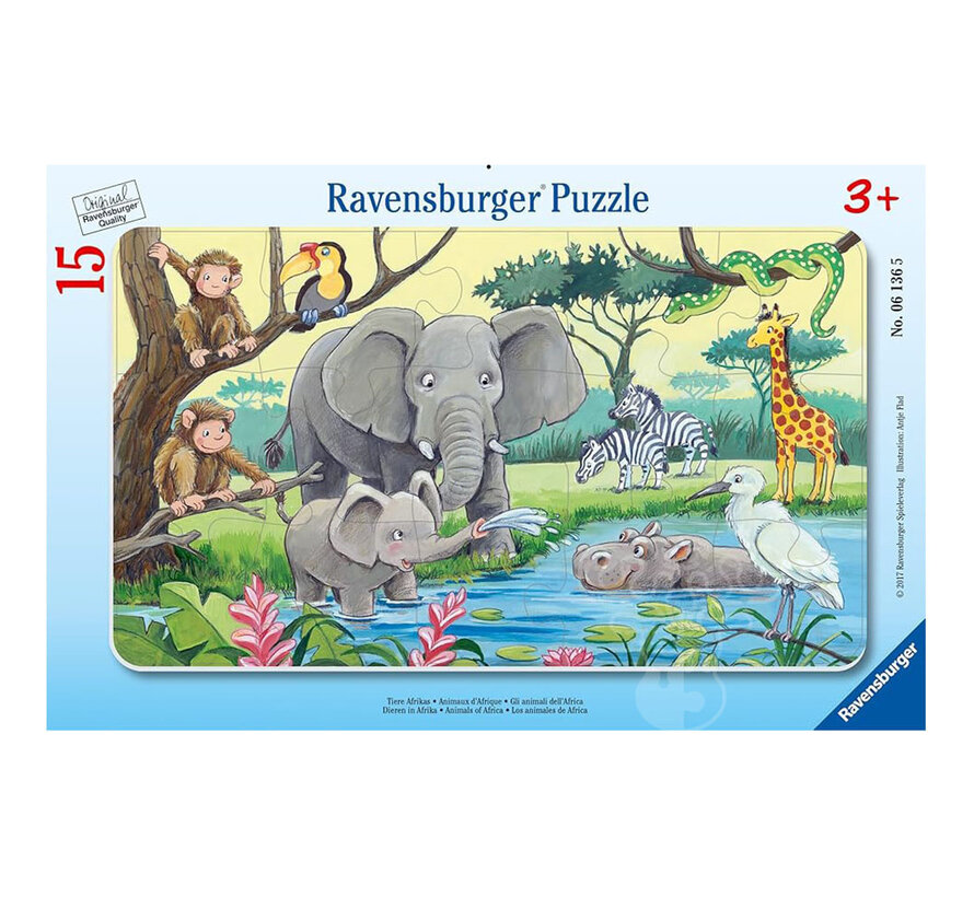 Ravensburger Animals of Africa Tray Puzzle 15pcs