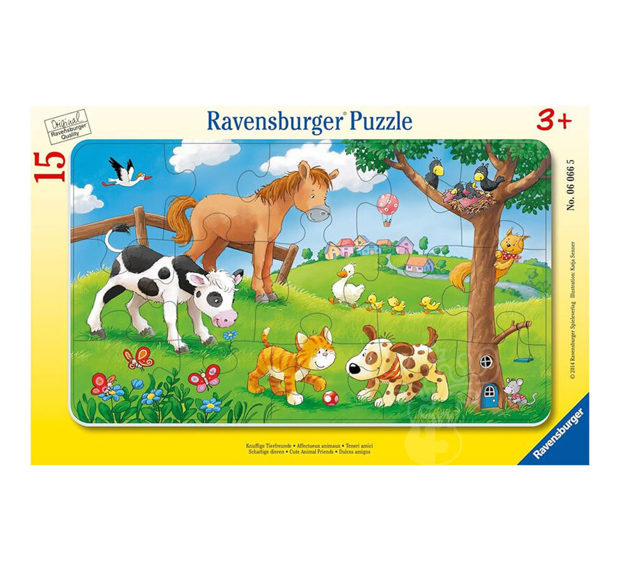 Ravensburger Cute Animal Friends Tray Puzzle 15pcs