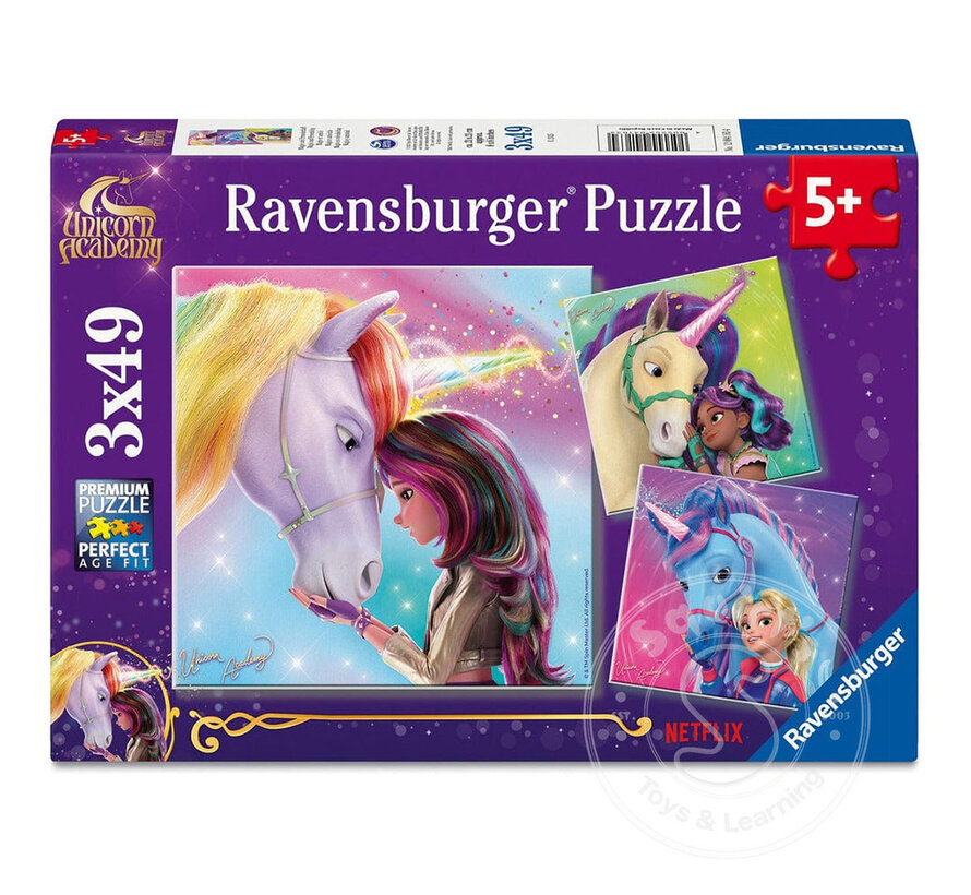 Ravensburger Unicorn Academy Puzzle 3 x 49pcs