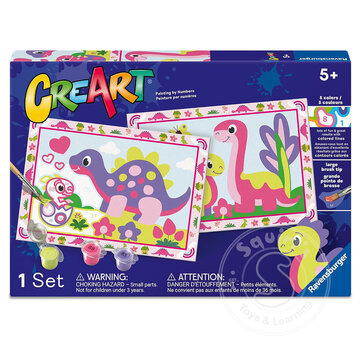 Ravensburger CreArt Junior: Paint by Numbers - Pink Dinosaurs