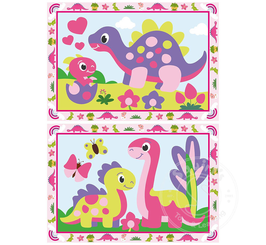 CreArt Junior: Paint by Numbers - Pink Dinosaurs