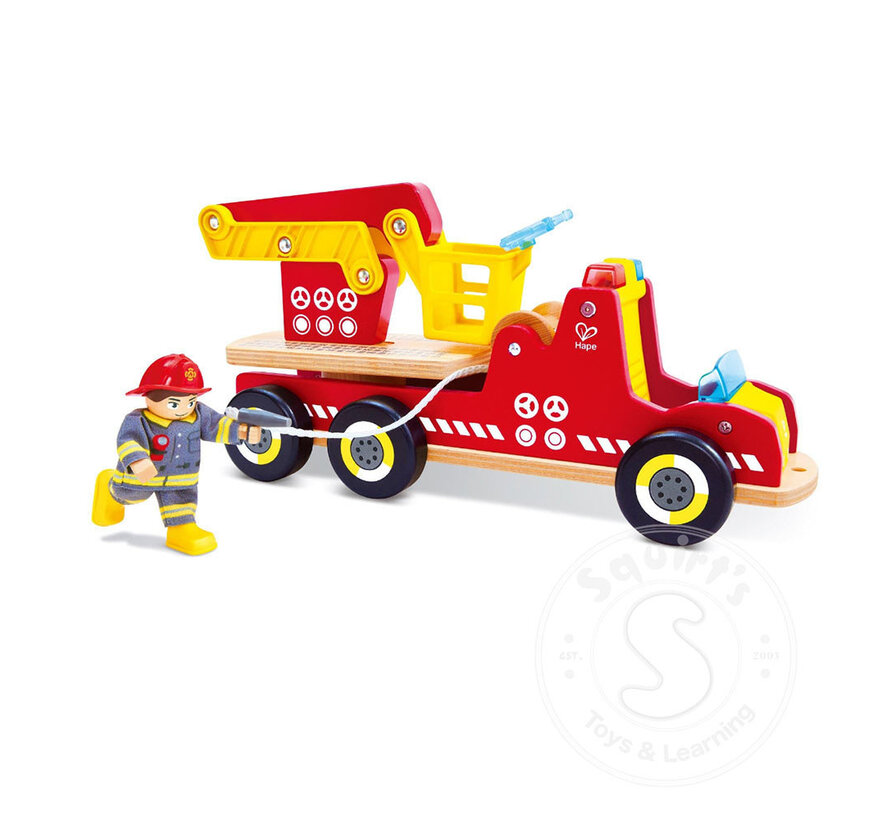 Hape Siren & Lights Toy Fire Truck