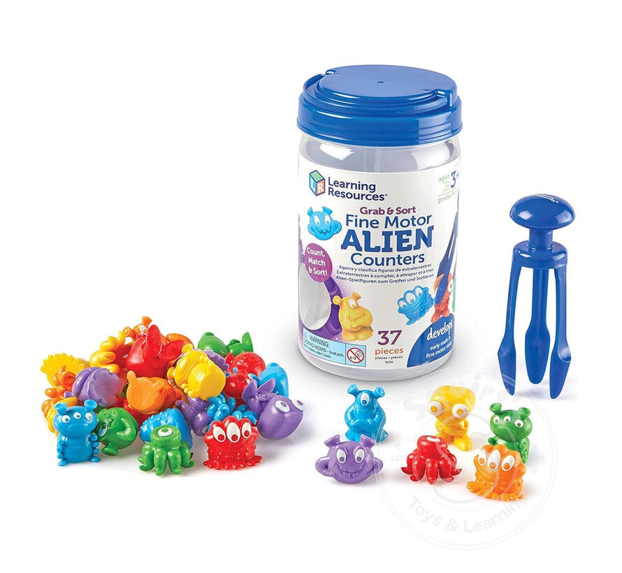 Grab & Sort Fine Motor Alien Counters