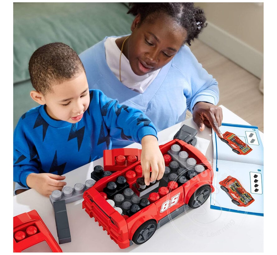 Build & Go Race Car Block Toy with Rolling Wheels