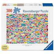 Ravensburger FINAL SALE Rav 387 Dogs & One Cat Large Format Puzzle 300pcs (Damaged Box)