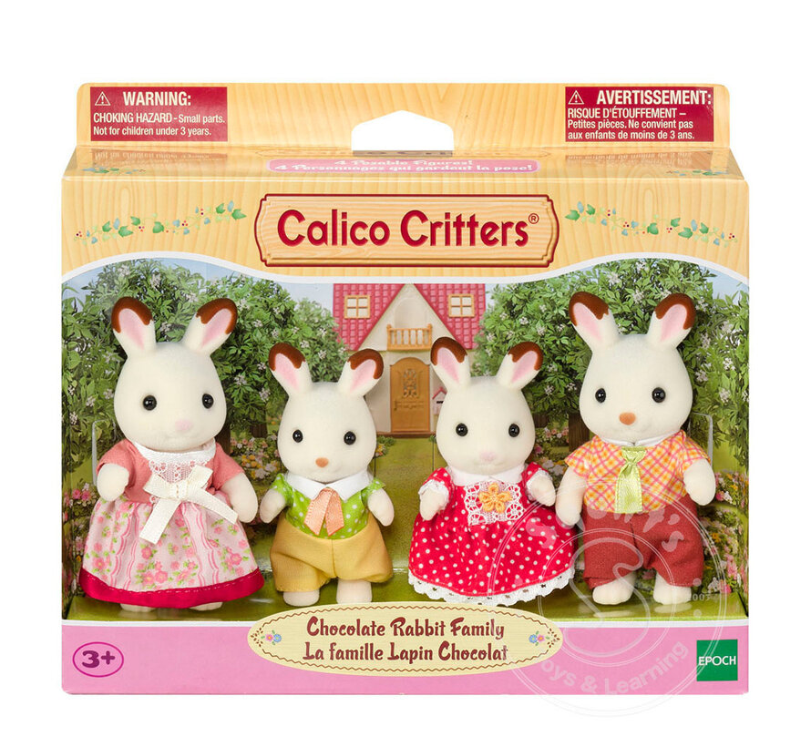 Calico Critters Chocolate Rabbit Family