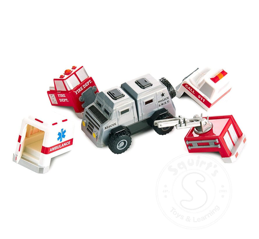 Magnetic Build-A-Truck Fire and Rescue (Bilingual)