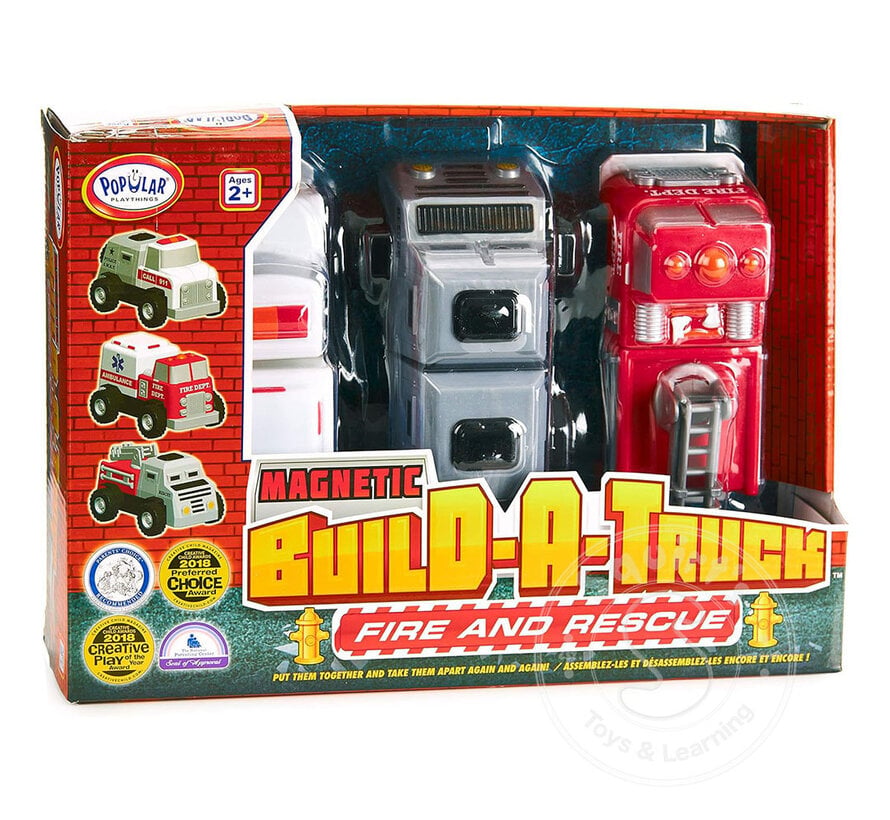 Magnetic Build-A-Truck Fire and Rescue (Bilingual)