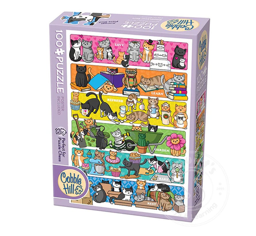 Cobble Hill Doodlecat Days Puzzle 100pcs