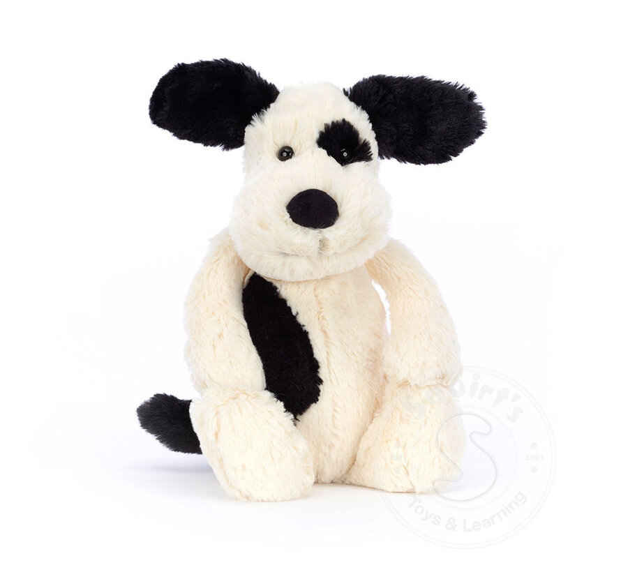 Jellycat Bashful Black & Cream Puppy, Medium