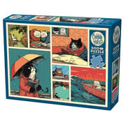 Cobble Hill Puzzles Cobble Hill Cats Chillin' with Books Puzzle 500pcs
