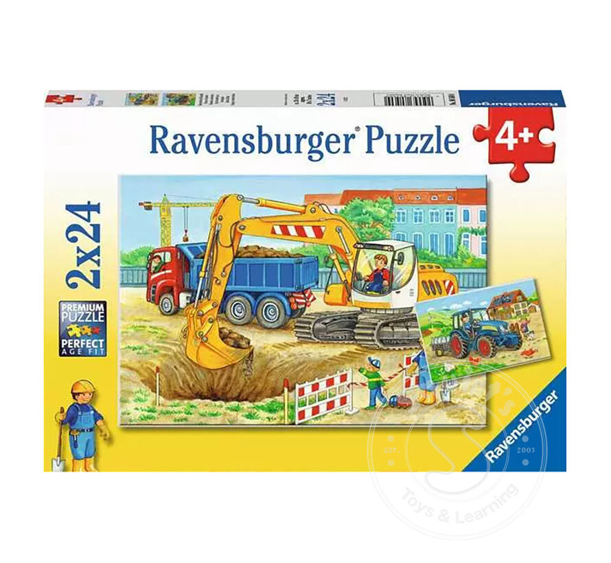 Ravensburger Farm & Construction Site Puzzle 2 x 24pcs