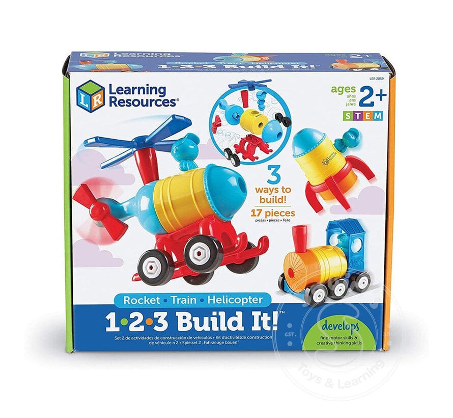 FINAL SALE 1-2-3 Build It! Rocket-Train-Helicopter (Damaged Box)