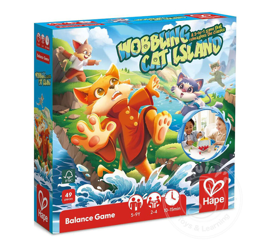Hape Wobbling Cat Island 3-in-1 Game