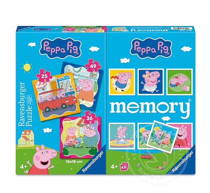 FINAL SALE: Peppa Pig Puzzles + Memory (Game) - Dented Box