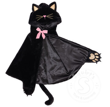 Great Pretenders Great Pretenders Cat Cuddle Cape, Black (Size 2-3)