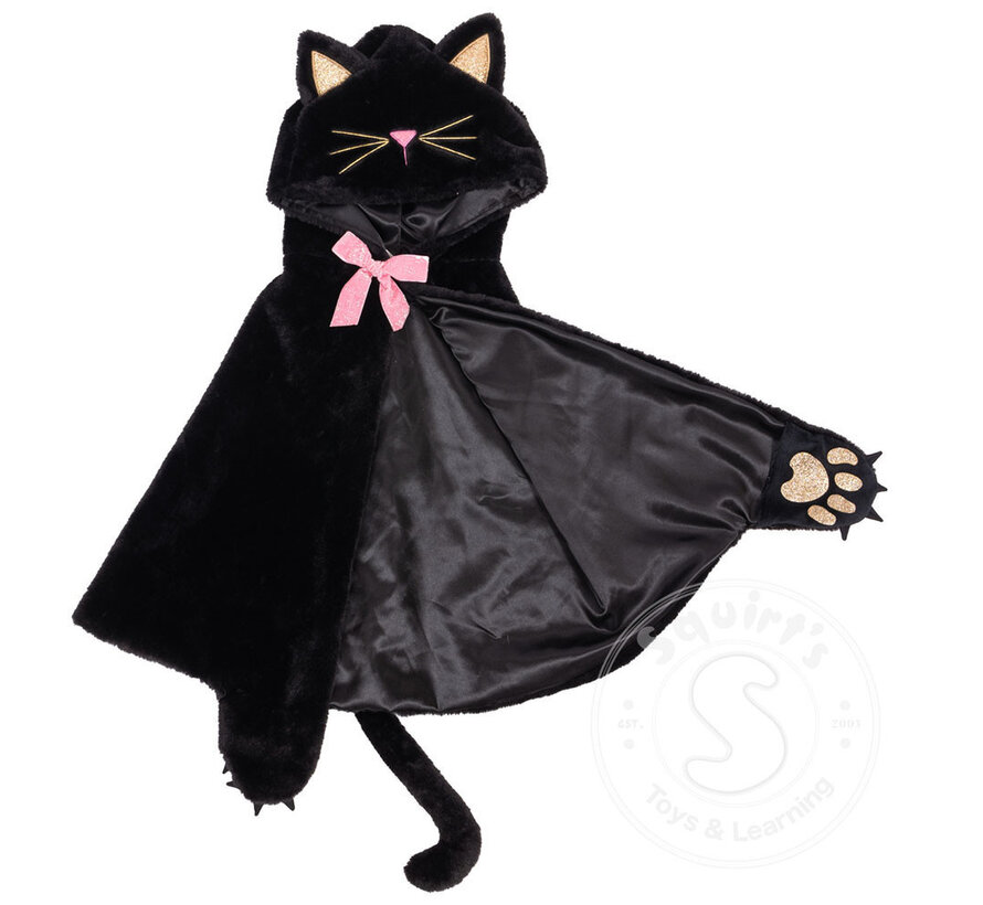 Great Pretenders Cat Cuddle Cape, Black (Size 2-3)