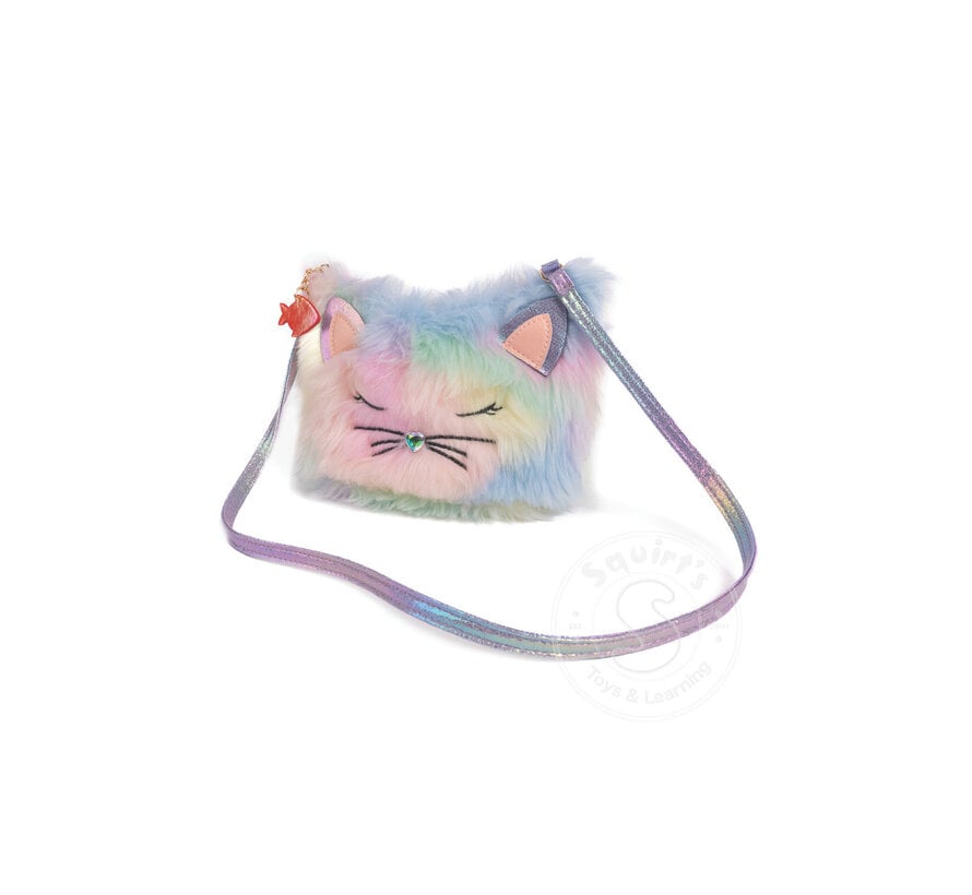 Great Pretenders Rainbow Furry Kitty Purse