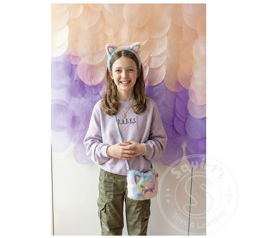 Great Pretenders Rainbow Furry Kitty Purse