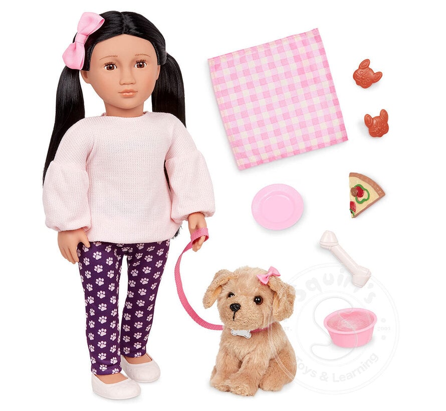 Our Generation Doll & Pet OG: Jin 18" & Charm the Labradoodle 6"