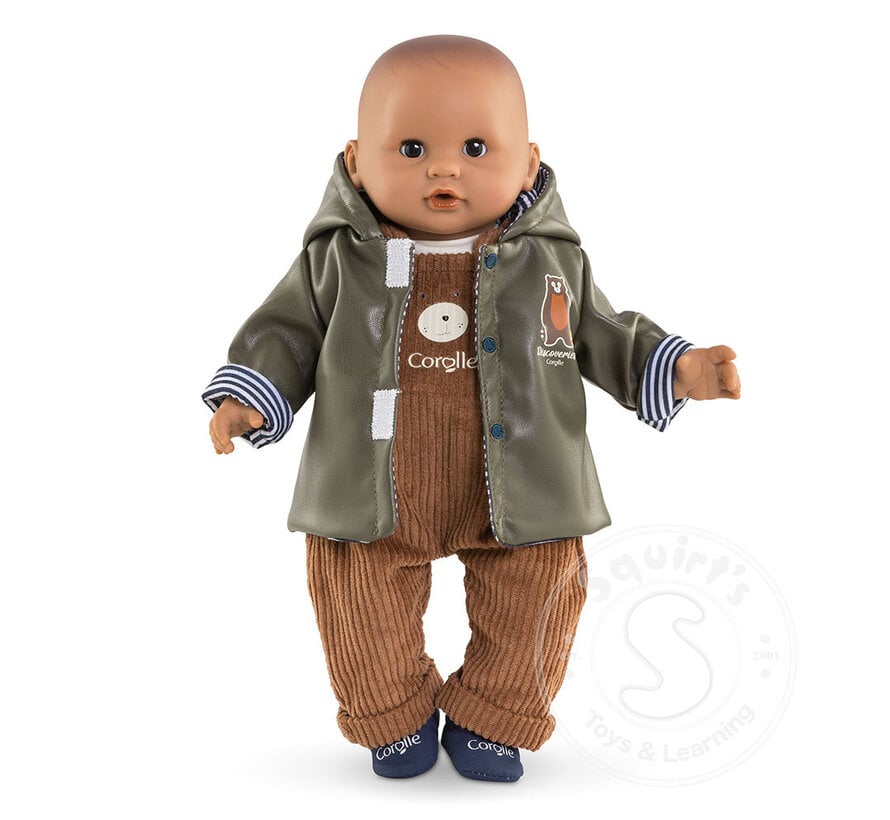 Corolle Mon Premier Bebe Reversible Raincoat - Little Explorer 12” Doll Outfit