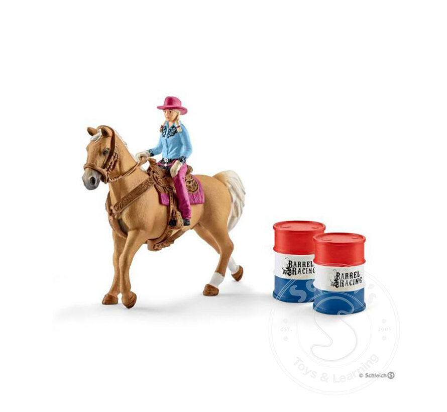 Schleich Barrel racing with cowgirl - Retired
