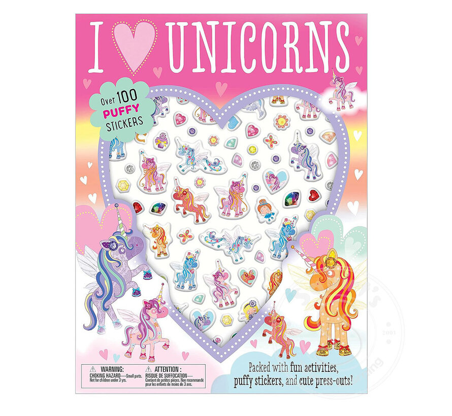 I Love Unicorns - Paperback w/Puffy Stickers