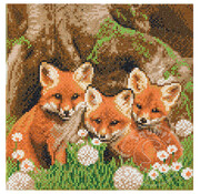 D.I.Y. Crystal Art Kit Medium: Fox Cubs