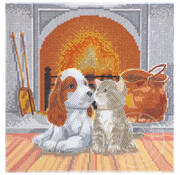 D.I.Y. Crystal Art Kit Medium: Pals by Fireplace