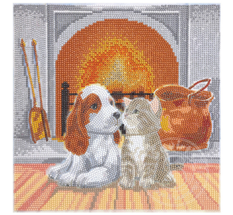 D.I.Y. Crystal Art Kit Medium: Pals by Fireplace