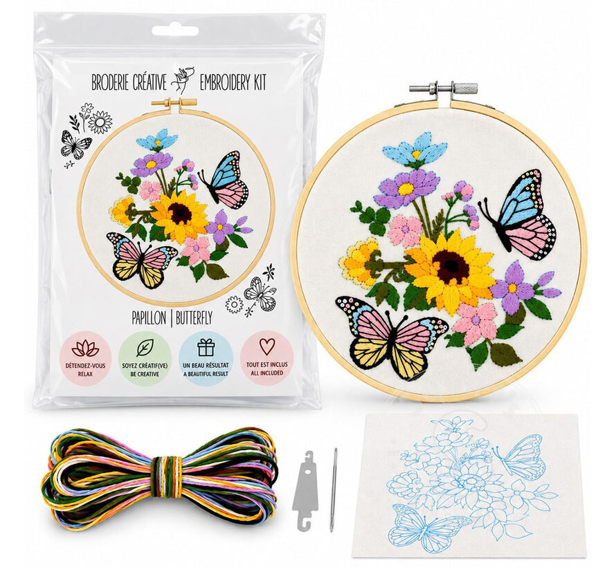 PBI Art - Butterfly Embroidery Kit