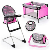 High Chair With Travel Bed Set - Polka Dots