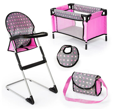 High Chair With Travel Bed Set - Polka Dots
