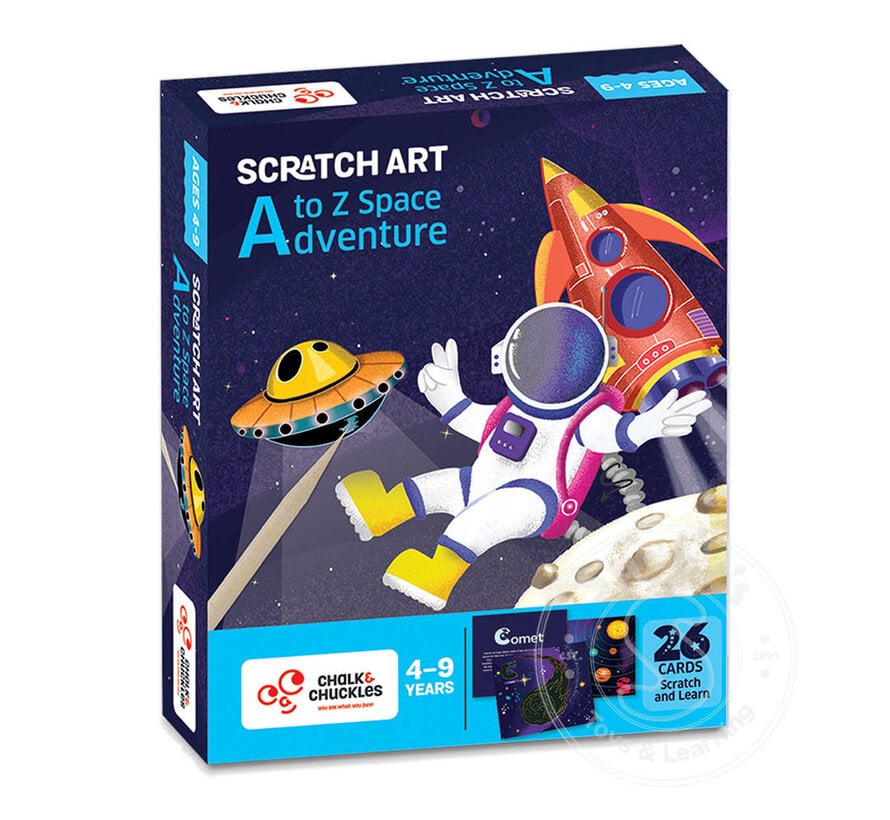 Chalk & Chuckles Scratch Art - A to Z Space Adventure