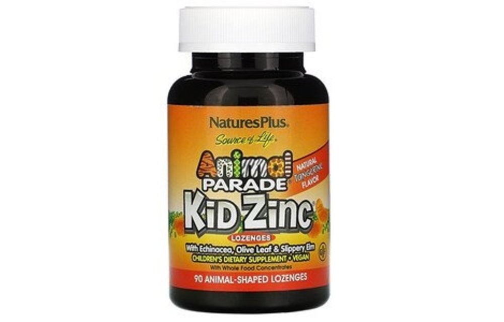 Kid Zinc Lozenges Natural Tangerine Flavor 90 Animal-Shaped Lozenges
