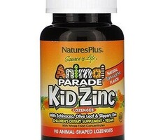 Nature's Plus Kid Zinc Lozenges Natural Tangerine Flavor 90 Animal-Shaped Lozenges