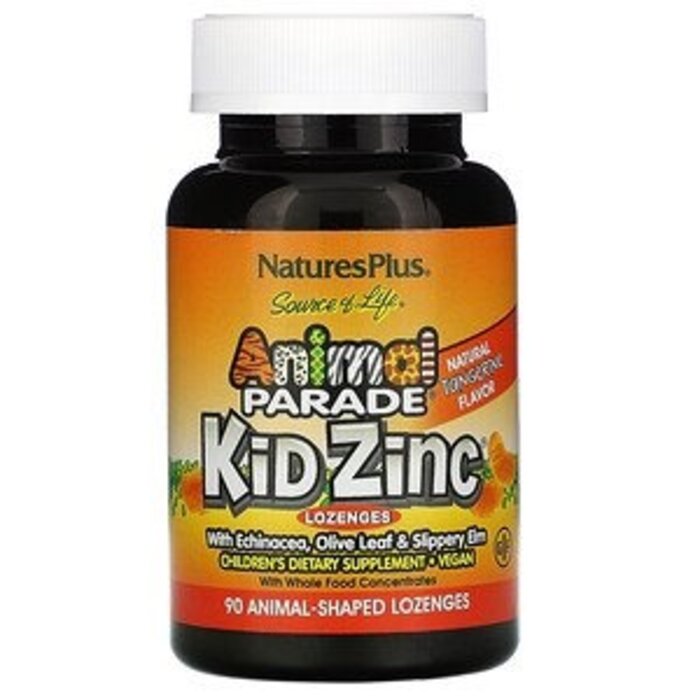 Nature's Plus Kid Zinc Lozenges Natural Tangerine Flavor 90 Animal-Shaped Lozenges