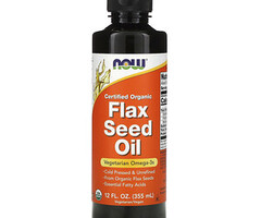 NOW FOODS Certified Organic Flax Seed Oil 12 fl oz