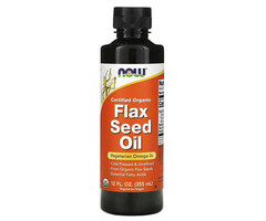NOW FOODS Certified Organic Flax Seed Oil 12 fl oz
