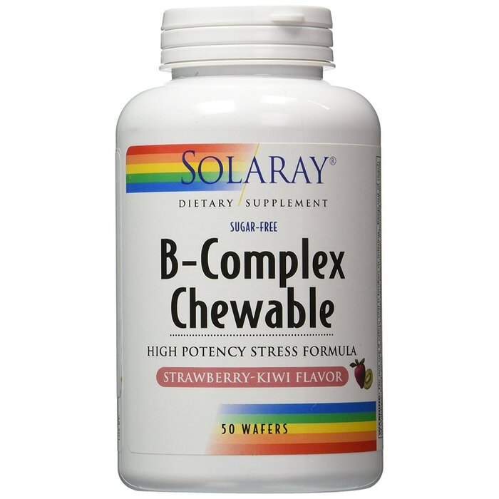 Solaray Solaray B-Complex Chewable -  Strawberry  50 Wafers