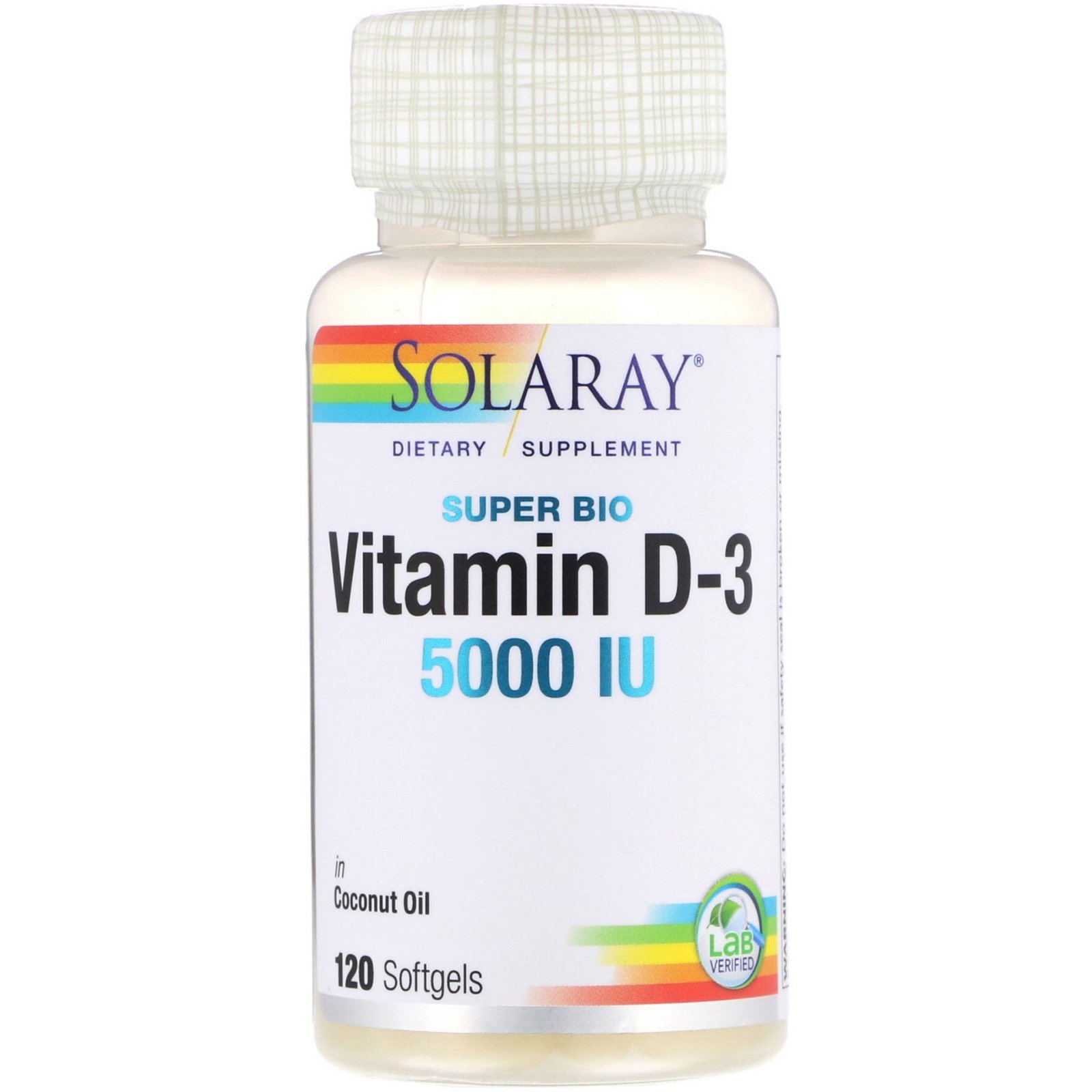 Solaray Vitamin D-3 5000IU 120SoftGels