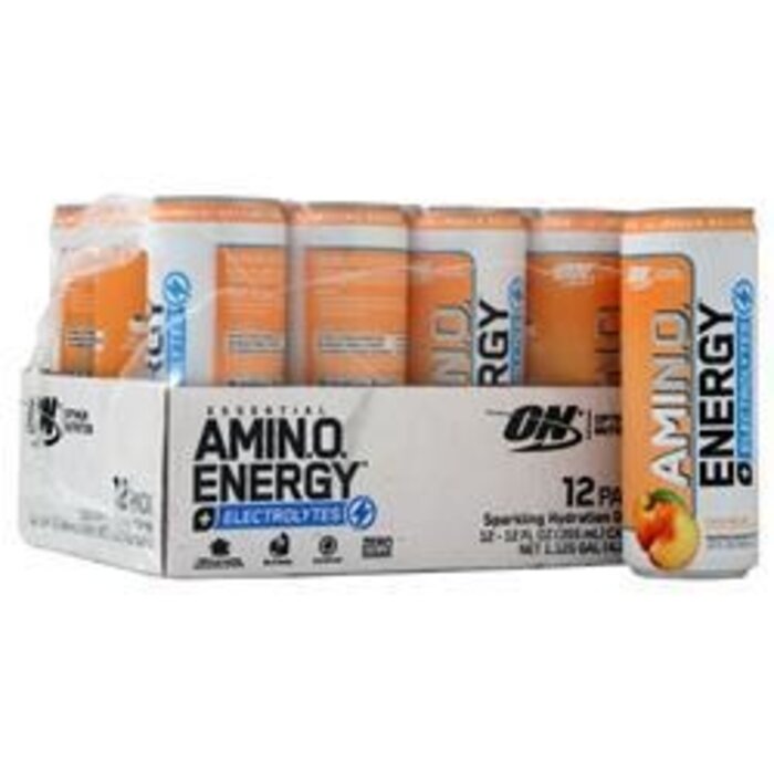 Optimum Nutrition Optimum Nutrition Essential AMIN.O. Energy + Electrolytes RTD Peach Bellini 12 cans