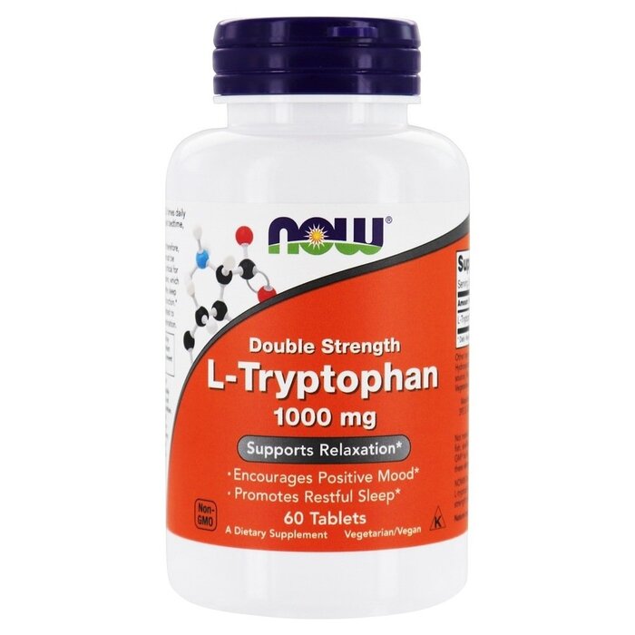 NOW FOODS L-Tryptophan 1000mg 60 Tablets