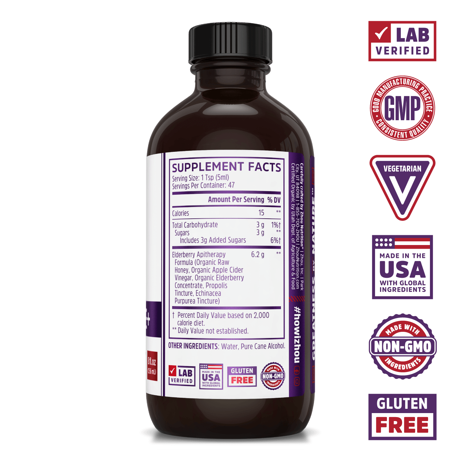 Zhou Nutrition Zhou Nutrition Elder-Immune+ Syrup - 8 oz