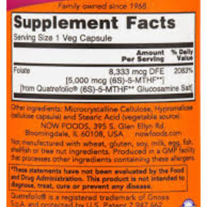 NOW FOODS NOW Foods Methyl Folate 5,000 mcg - 50 Capsules