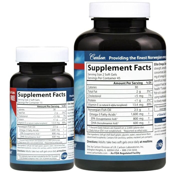 Carlson Carlson Elite Omega-3 - 90 + 30 Bonus Softgels