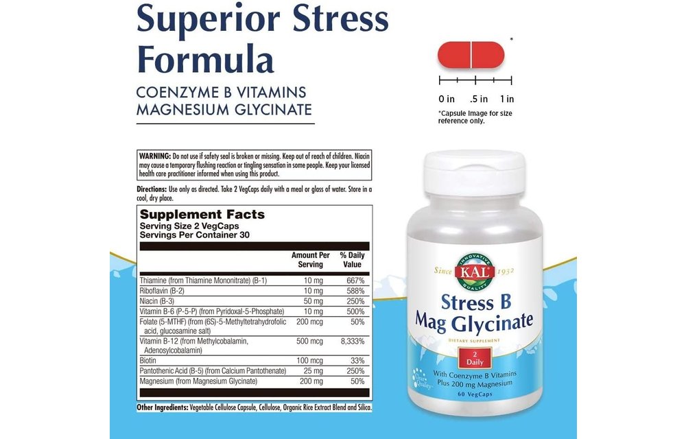 Stress B Mag Glycinate - 60 Vegetarin Capsules