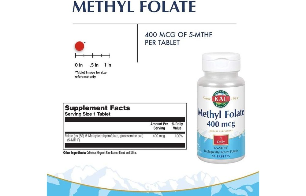 Methyl Folate 400mcg - 90 Capsules