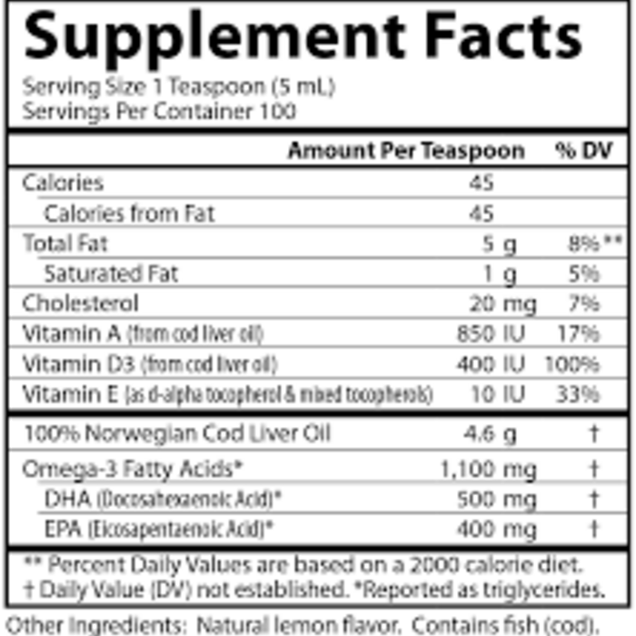 Carlson Carlson Cod Liver Oil - Lemon, 16.8 oz
